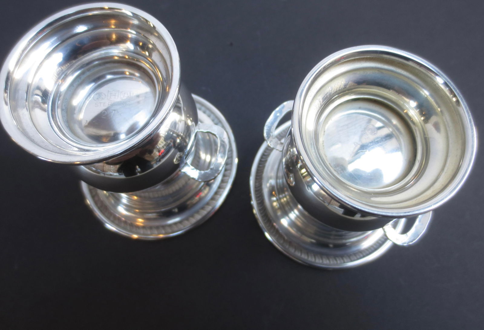 Sterling Silver Classic Urn ToothPick Holders-Pair of 2 --3.75 Dwt. - 3