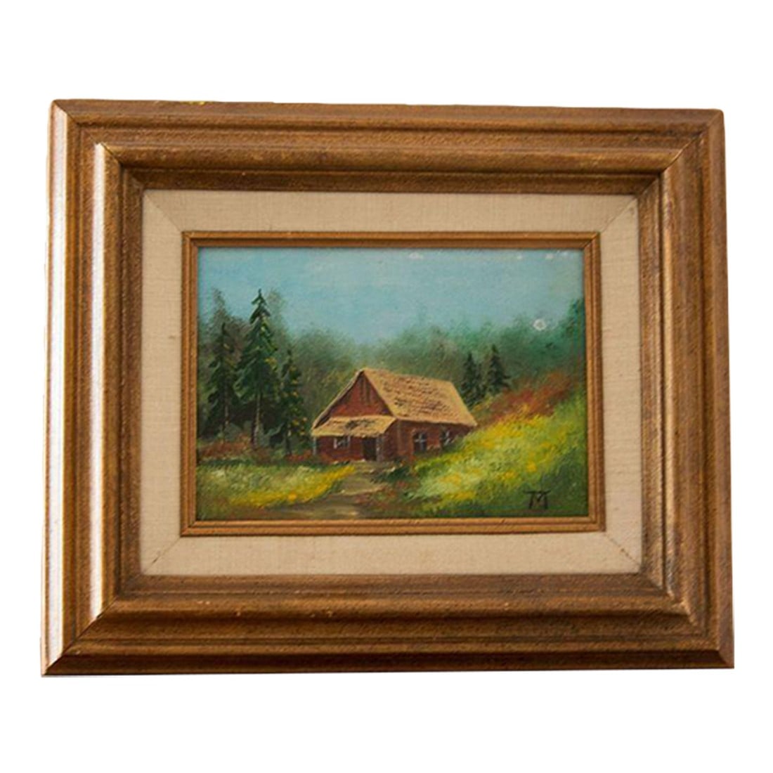 Late 20th Century Amateur Oil Painting of House (1 of 2)