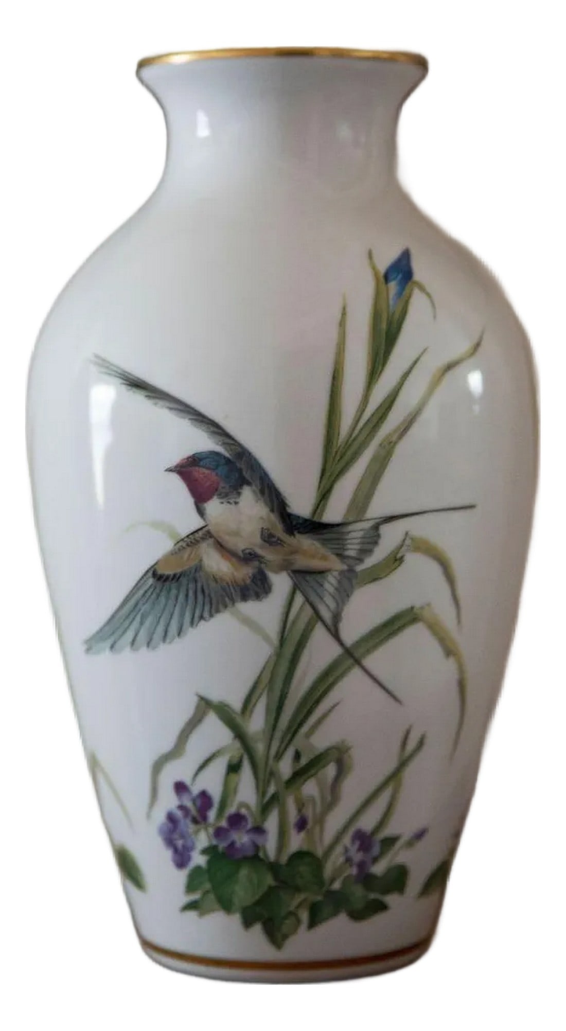 Mid 20th Century Franklin Porcelain Meadowland Bird Vase (1 of 4)