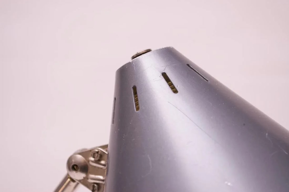 Dutch Chrome and Painted Gray Metal Task Lamp with Oversized Shade by Hala - 6