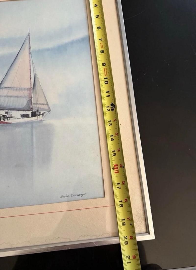 1970s Stephen Bleinberger Vintage Framed Print Signed Framed - 3