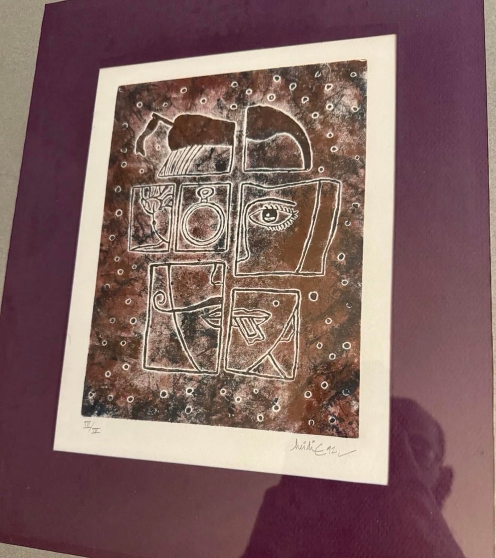 Vintage 1992 Huidie Signed Very Limited Lithograph Numbered 3/4 - 3