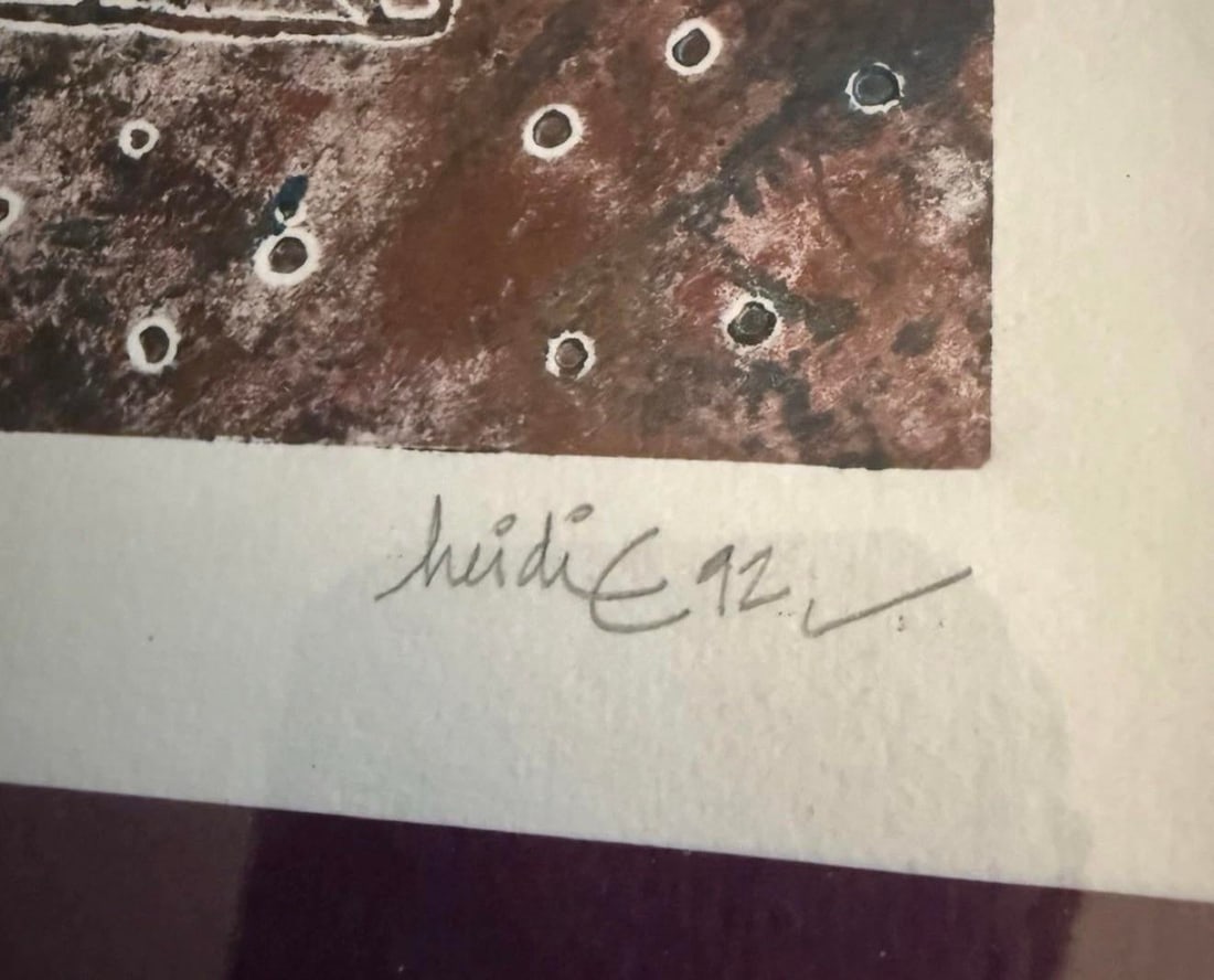 Vintage 1992 Huidie Signed Very Limited Lithograph Numbered 3/4 - 4
