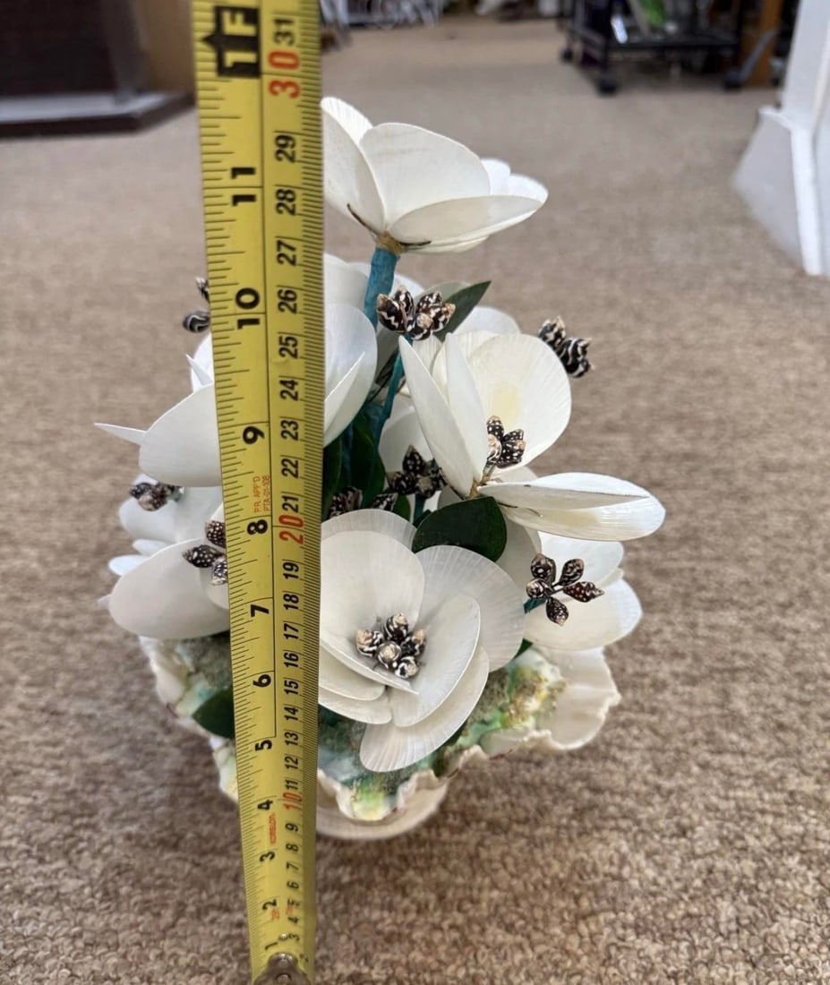 Seashell Floral Arrangement Bouquet Figure Decor Vintage Sea Shells - 2