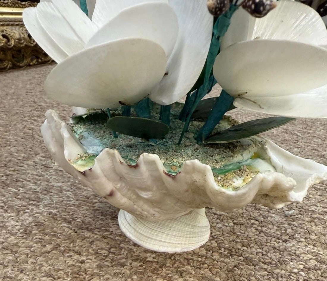 Seashell Floral Arrangement Bouquet Figure Decor Vintage Sea Shells - 4