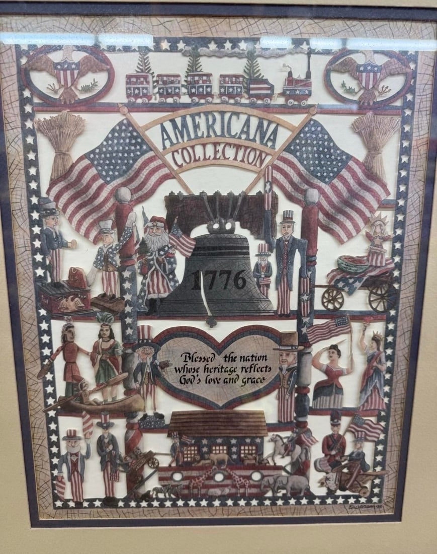 1970s Scherenschnitte Scissor Cuts Dennis Eavenson Folk Art - "Americana Collection - 3