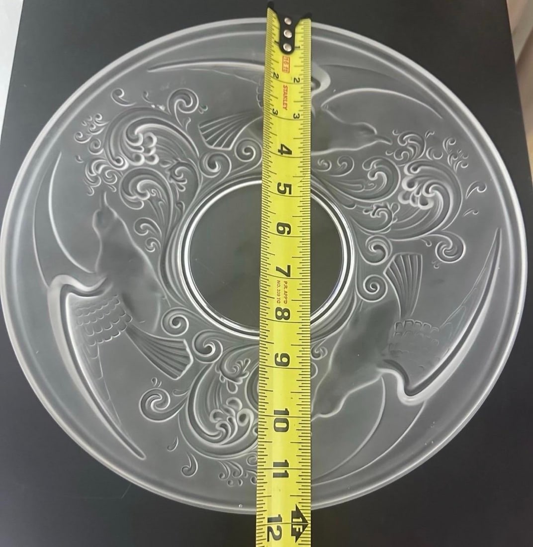 1930s Val St. Lambert Art Deco Gloucester Frosted Charger Platter - Belgium - 4