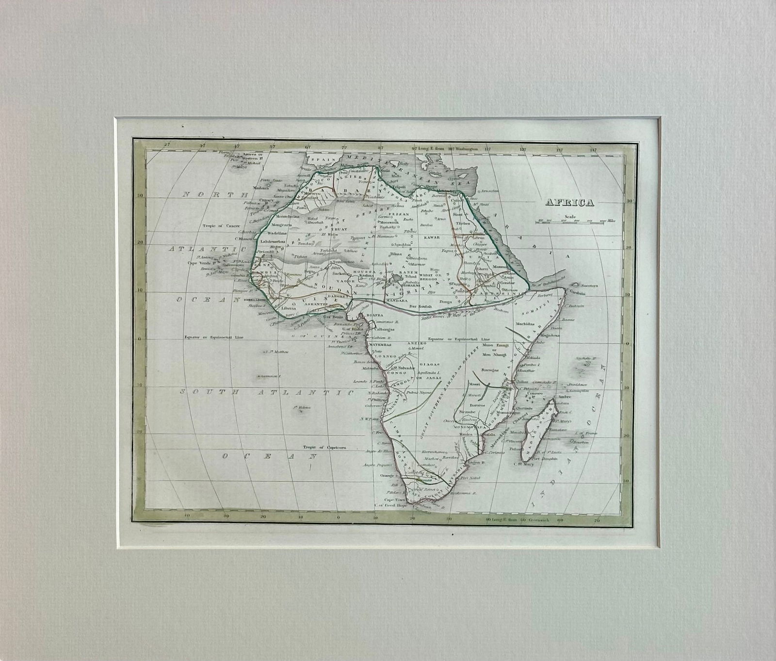 Africa & Madagascar, Original Map by Bradford, 1835 - 3