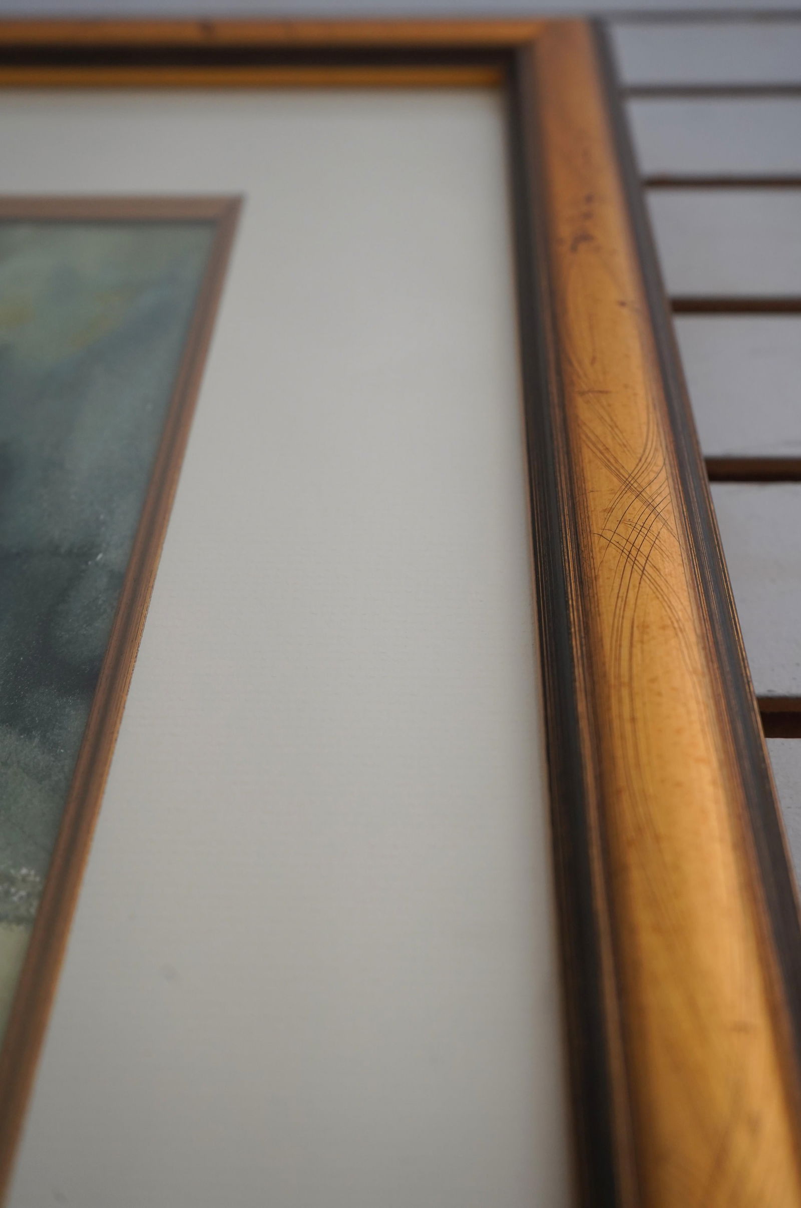 Artist Signed Professionally Framed Steps Watercolor - 9