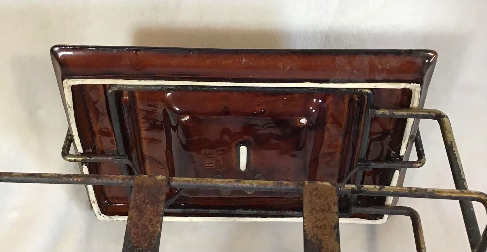 Vintage 1960's Mid-Century Mod Ceramic Sip & Smoke Ashtray on Record, Magazine Smoking Metal Cart/St - 10