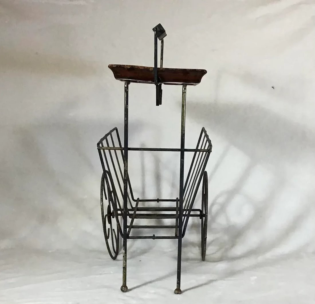 Vintage 1960's Mid-Century Mod Ceramic Sip & Smoke Ashtray on Record, Magazine Smoking Metal Cart/St - 4