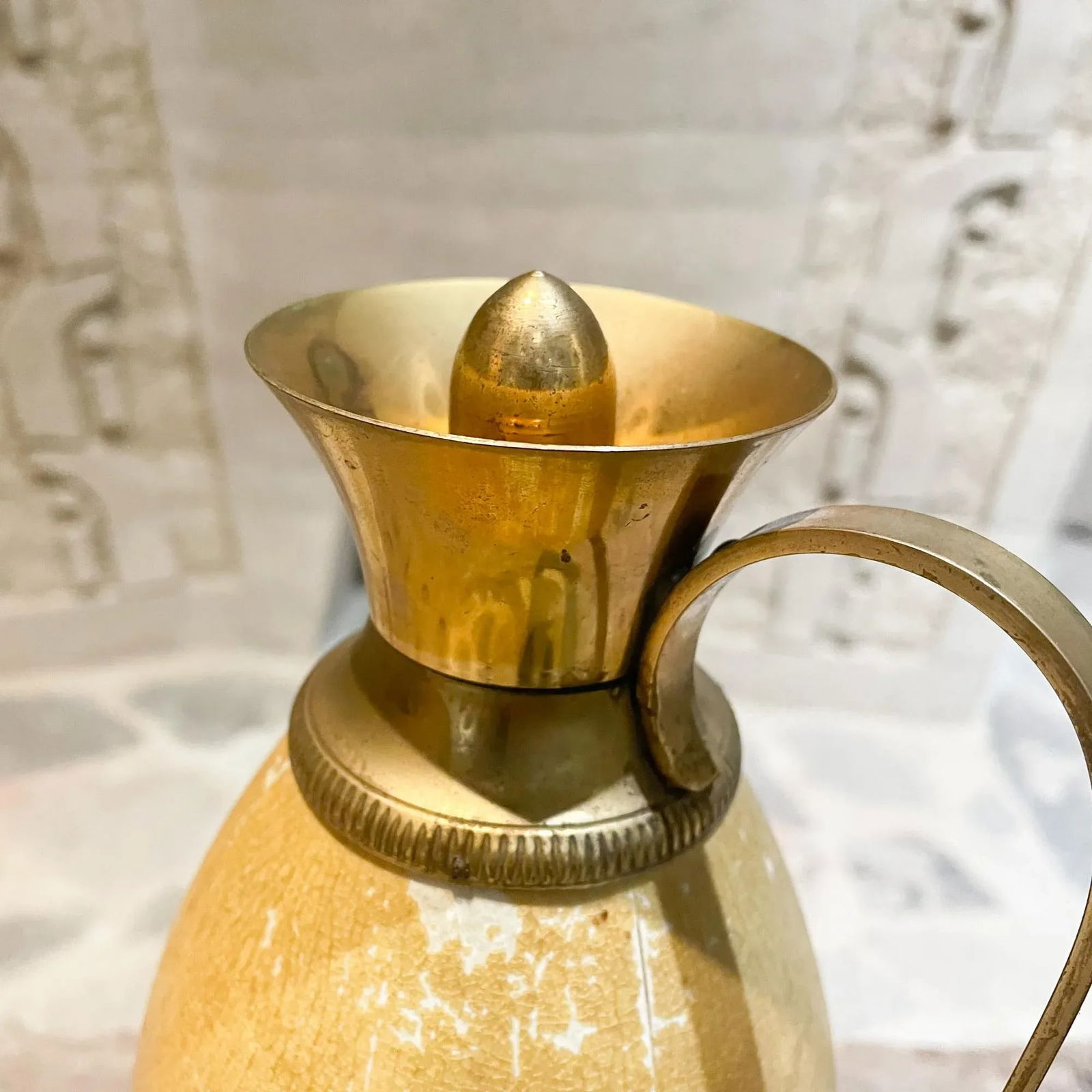 Aldo Tura for Macabo Carafe Pitcher Lacquered Goatskin and Brass 1940s Italy - 2