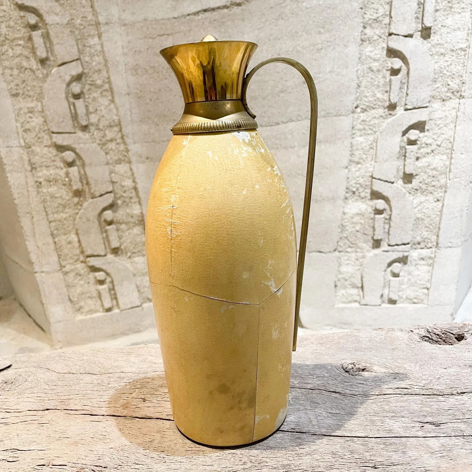 Aldo Tura for Macabo Carafe Pitcher Lacquered Goatskin and Brass 1940s Italy - 8