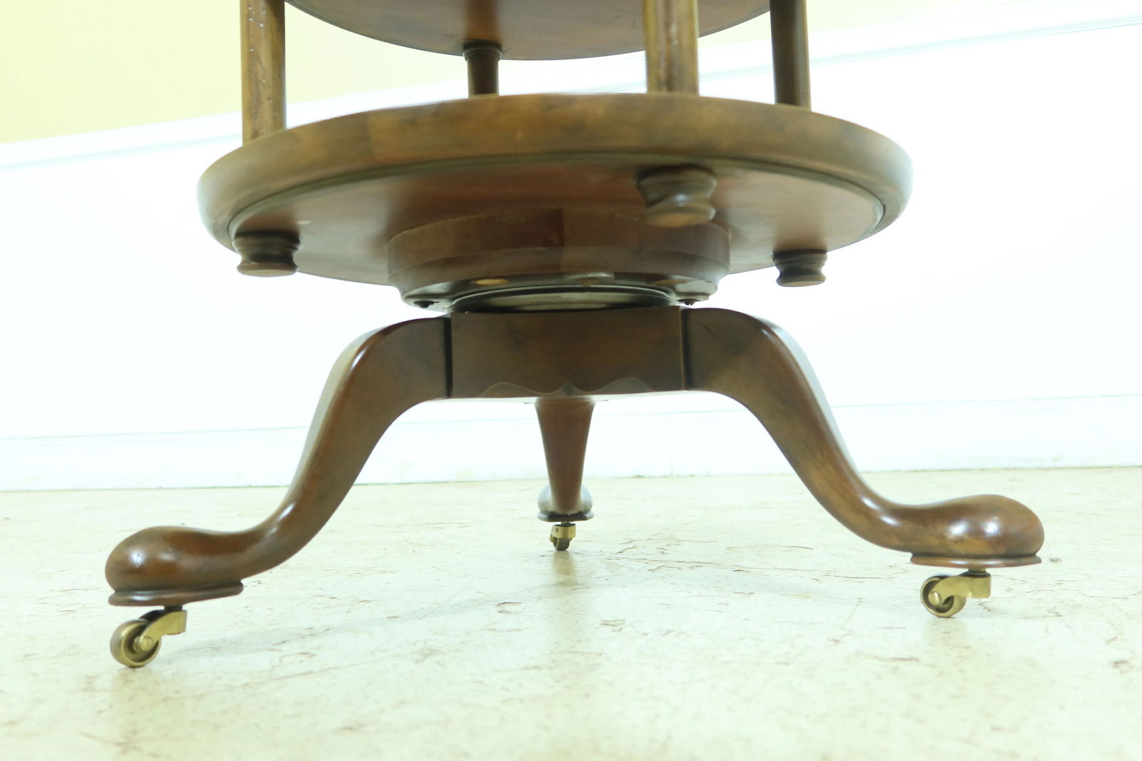 Baker Round English Style Walnut Tiered Table - 2