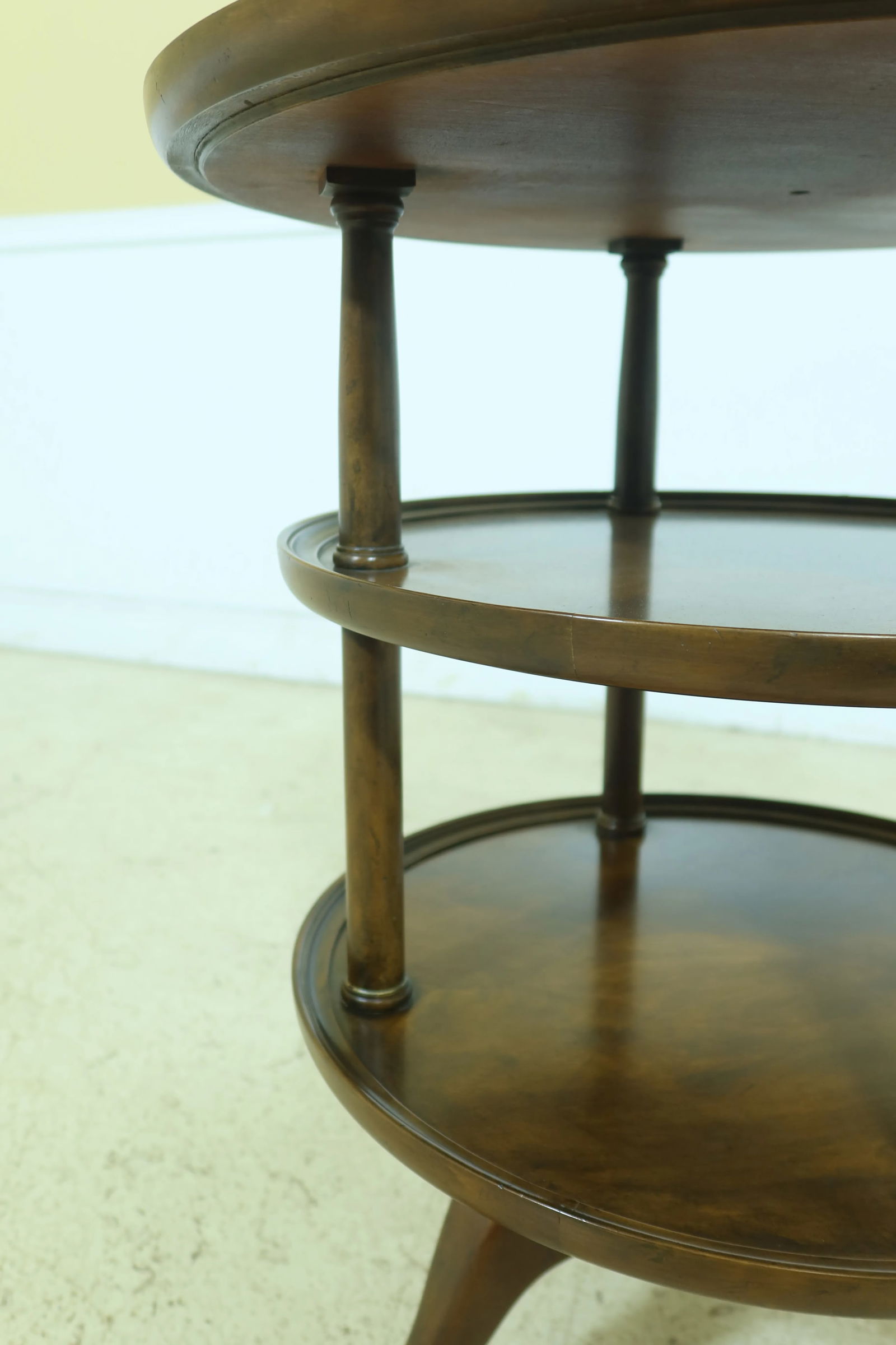 Baker Round English Style Walnut Tiered Table - 3