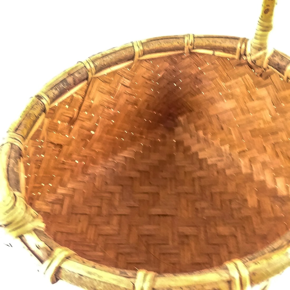 Vintage Rustic Bent Birchwood French Farmer's Basket - 11