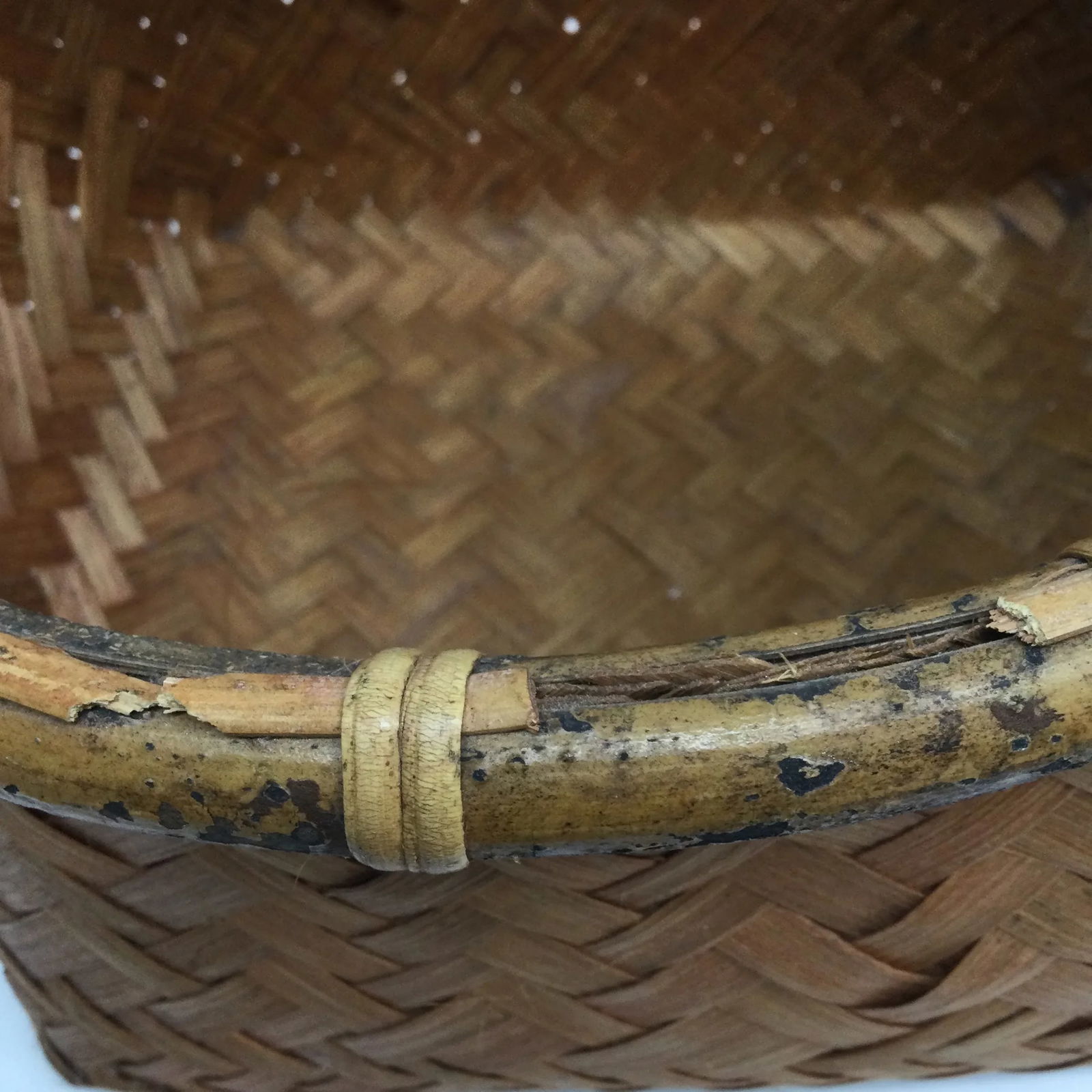 Vintage Rustic Bent Birchwood French Farmer's Basket - 12