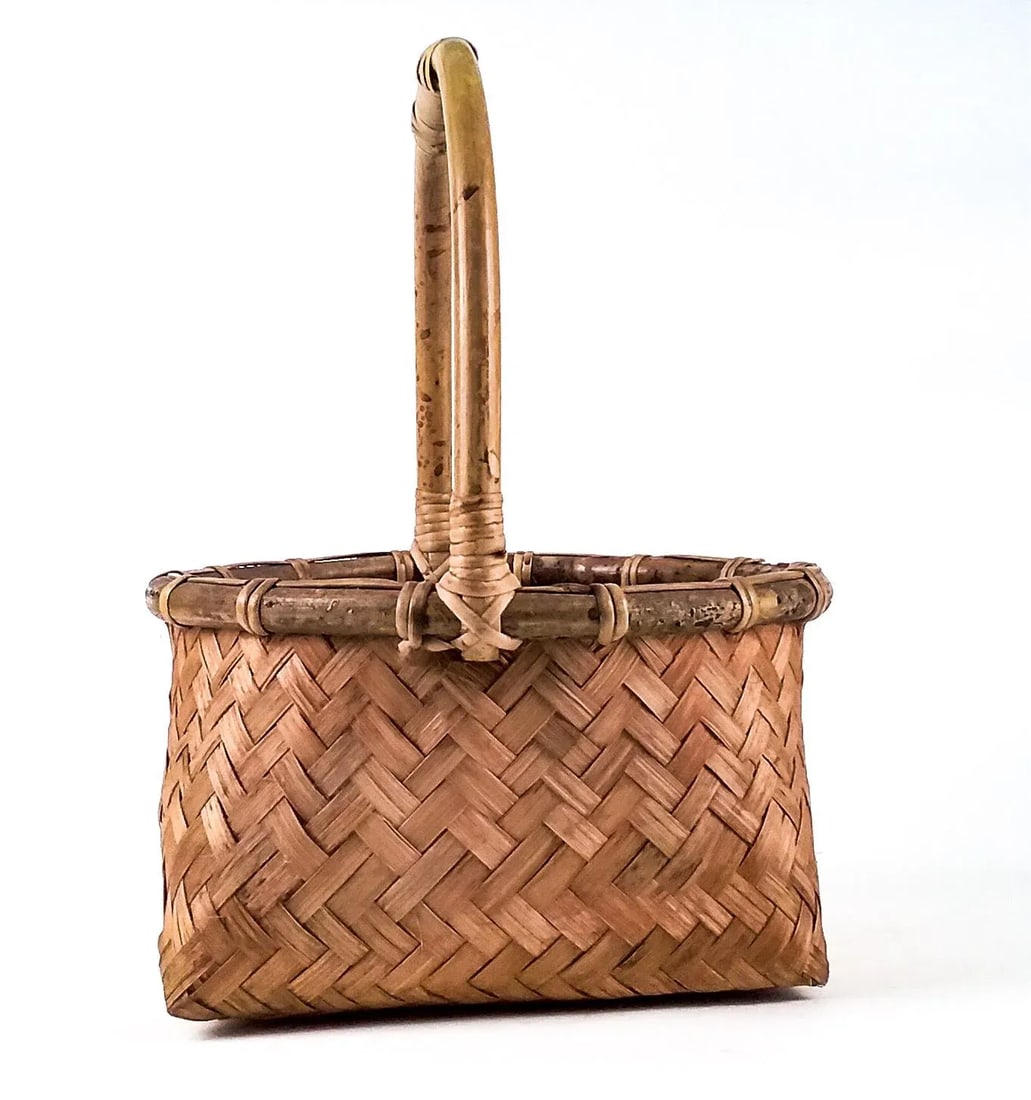 Vintage Rustic Bent Birchwood French Farmer's Basket - 2