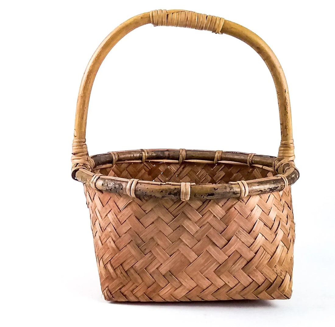 Vintage Rustic Bent Birchwood French Farmer's Basket - 3