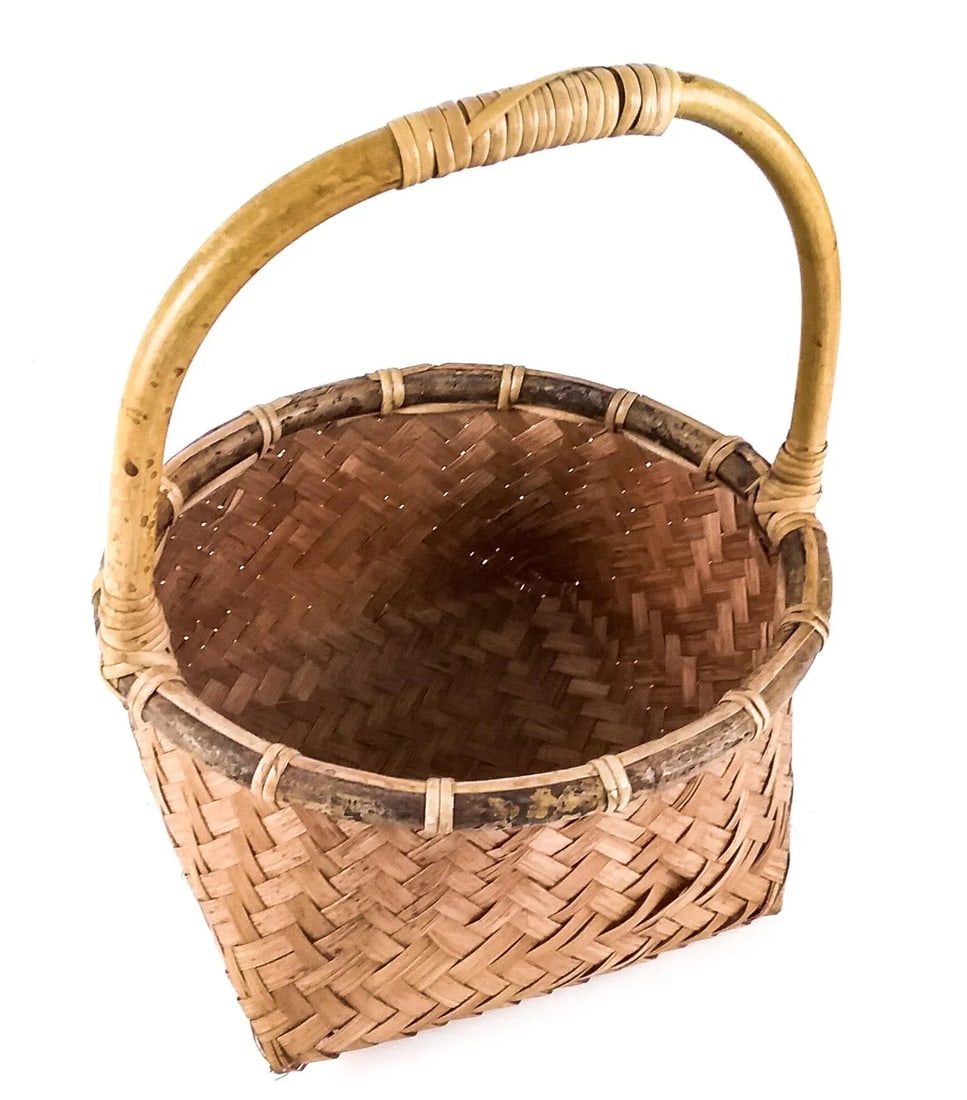 Vintage Rustic Bent Birchwood French Farmer's Basket - 4