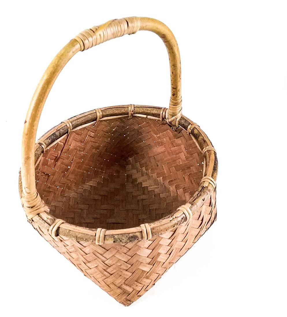 Vintage Rustic Bent Birchwood French Farmer's Basket - 6