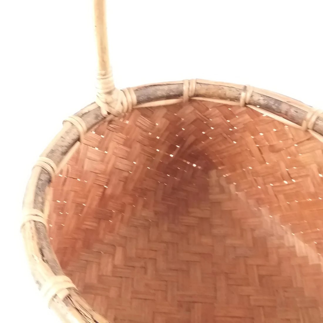 Vintage Rustic Bent Birchwood French Farmer's Basket - 9