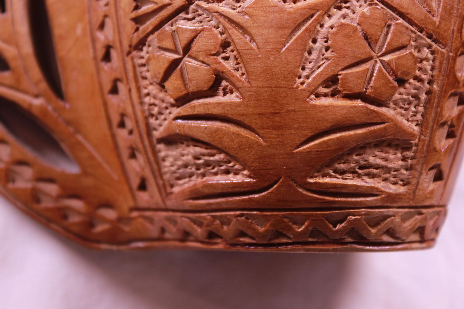 Antique 1900s Hand-Carved Wooden Wedding Cup From Former Yugoslavia/European Balkan - 6