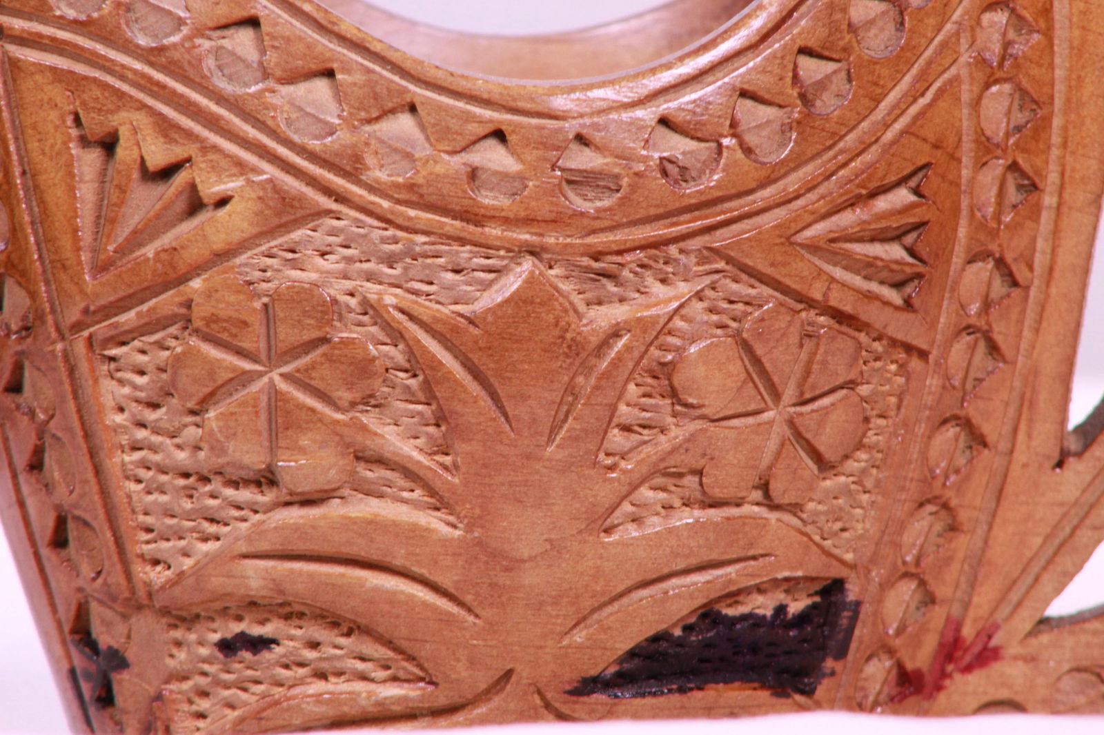 Antique 1900s Hand-Carved Wooden Wedding Cup From Former Yugoslavia/European Balkan - 8