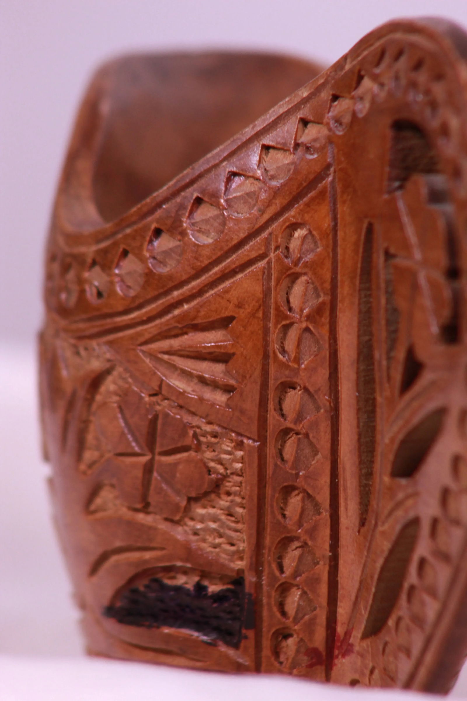 Antique 1900s Hand-Carved Wooden Wedding Cup From Former Yugoslavia/European Balkan - 9