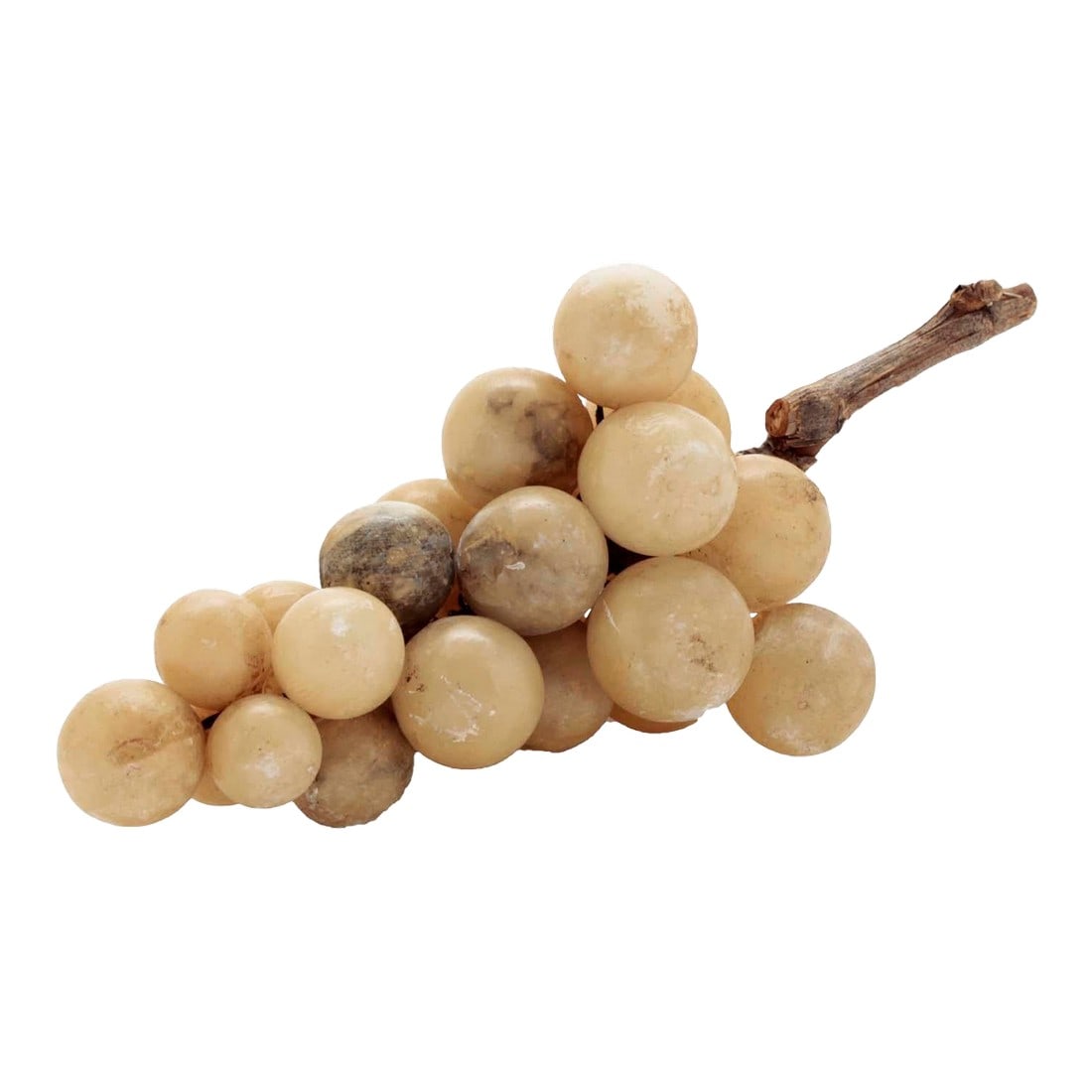 Vintage Italian Alabaster Grapes, 1940s: From my personal collection of over 100 alabaster grapes from Italy. Popularly brought back to the USA from trips abroad as decorative souvenirs, I acquired mine at Roundtop, Brimfield, Scott's