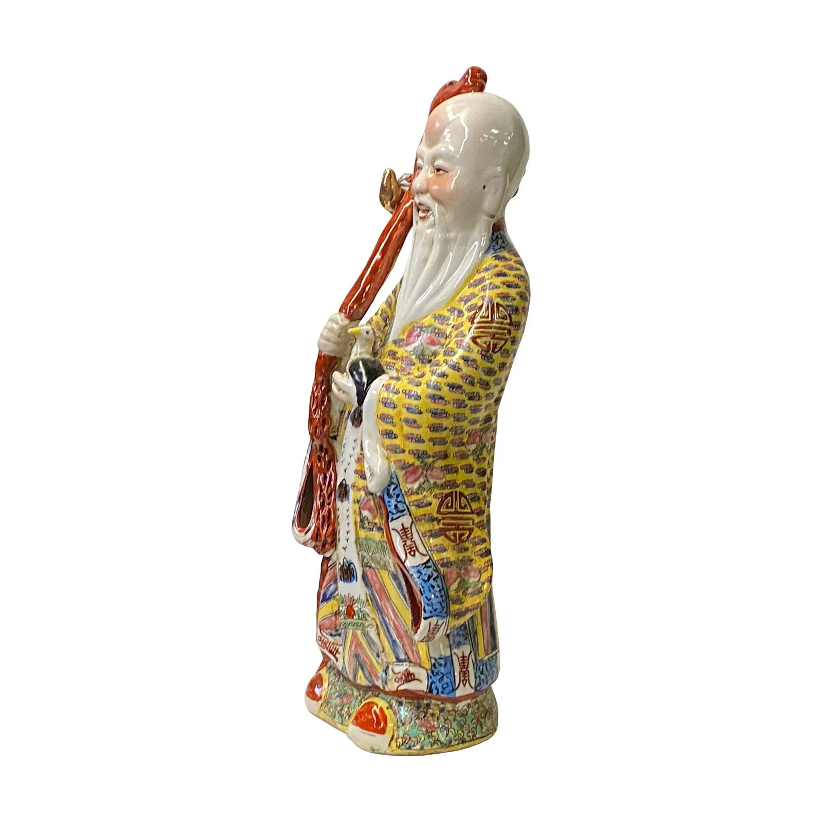 Chinese Canton Color Mixed Fenghsui Fok Lok Shao Figure Set - 12