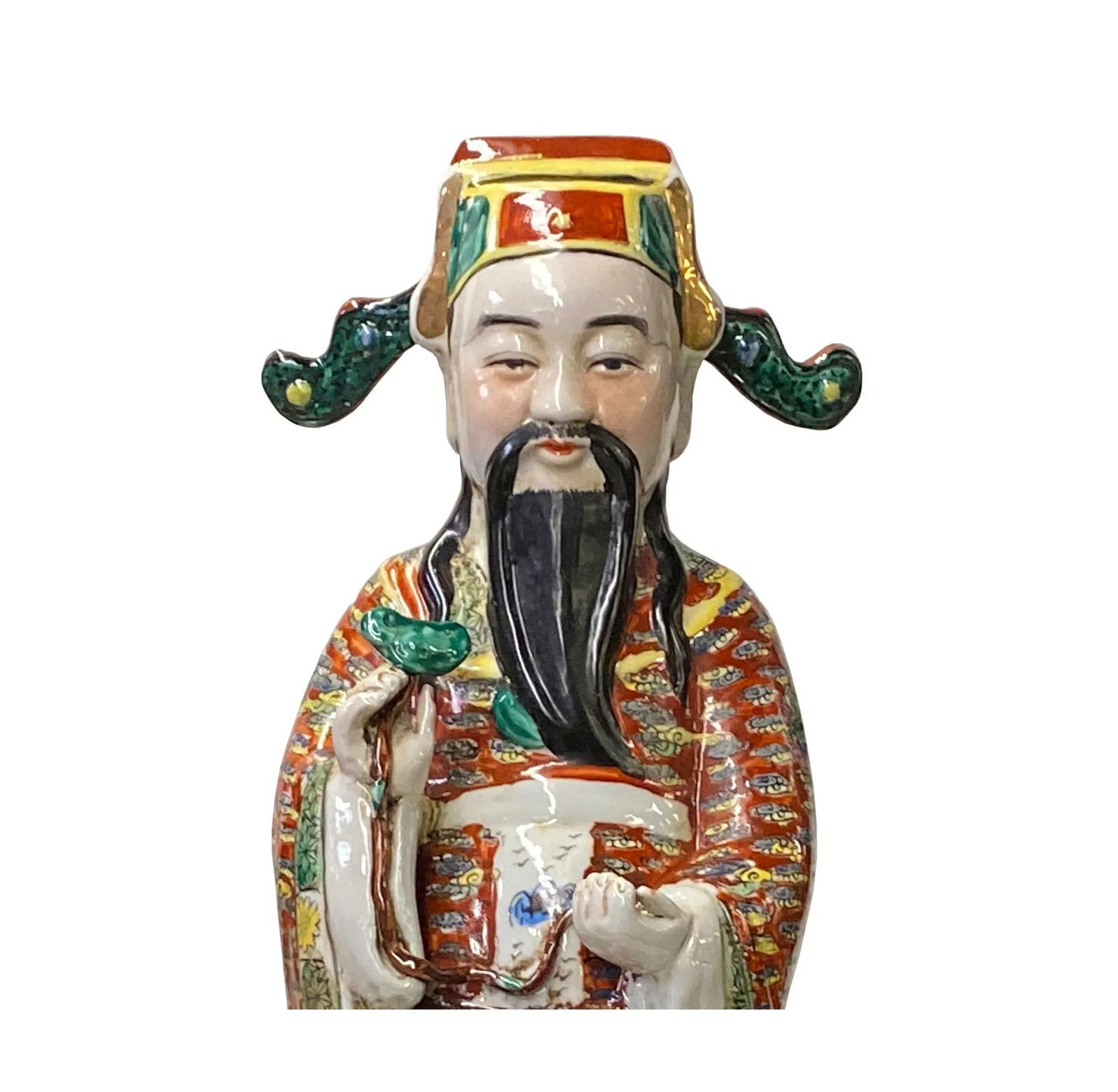 Chinese Canton Color Mixed Fenghsui Fok Lok Shao Figure Set - 2