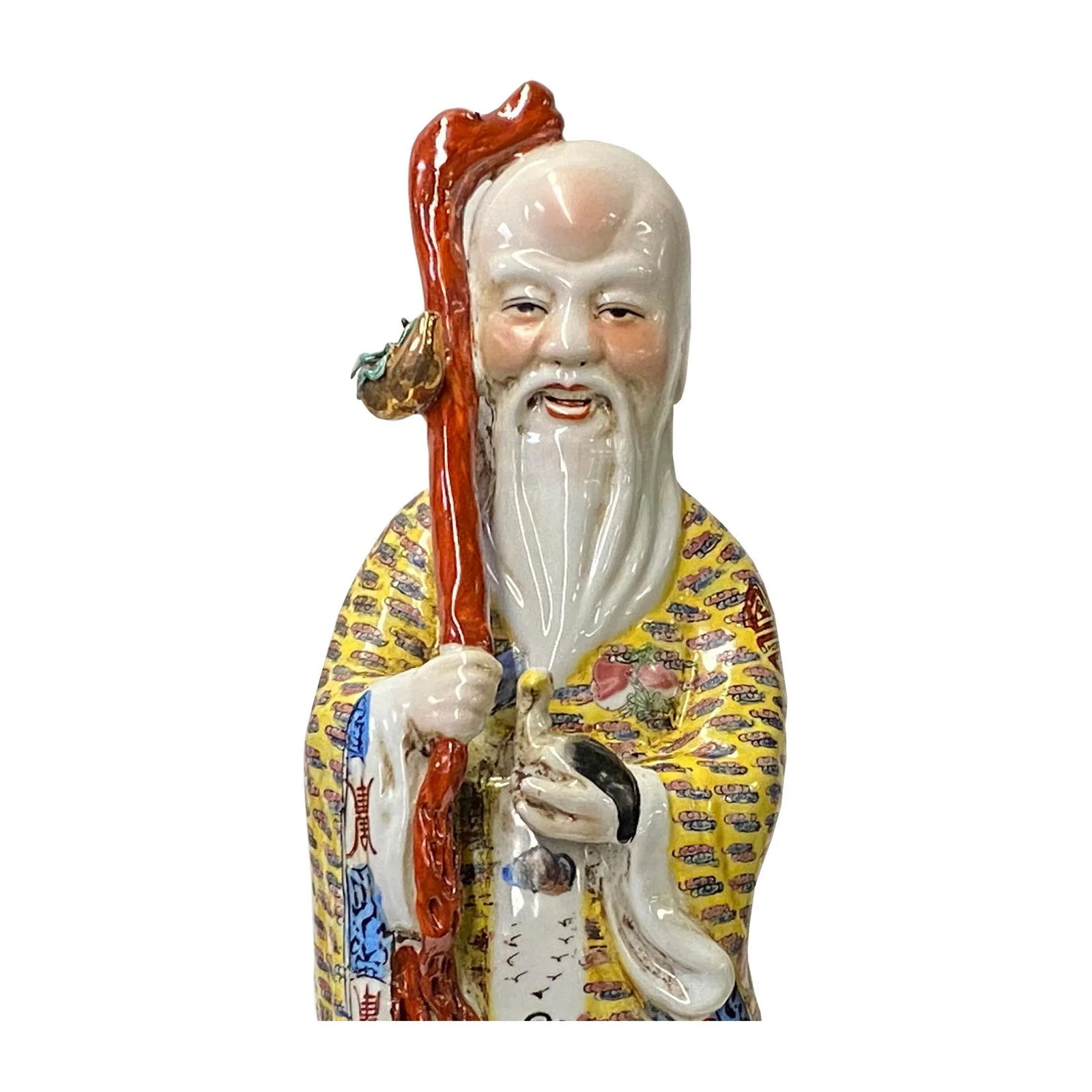 Chinese Canton Color Mixed Fenghsui Fok Lok Shao Figure Set - 4