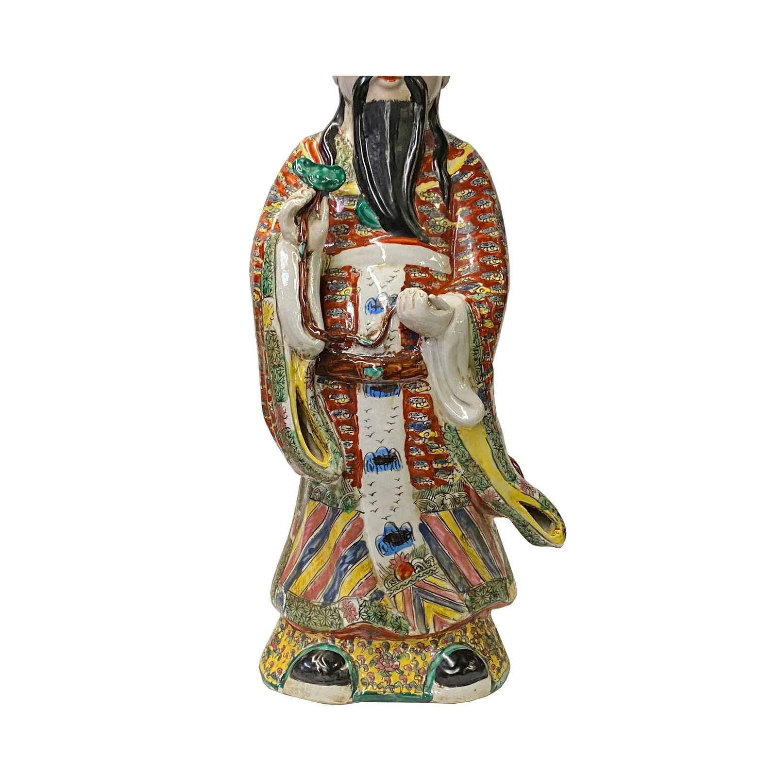 Chinese Canton Color Mixed Fenghsui Fok Lok Shao Figure Set - 6