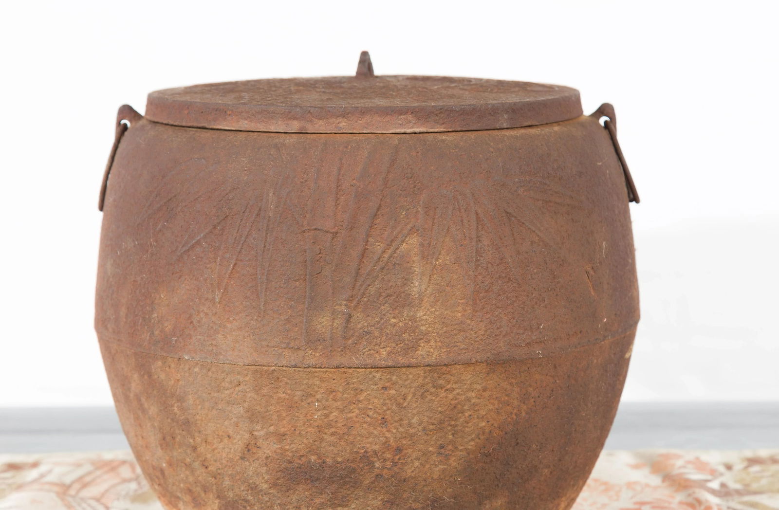 Japanese Meiji Period 1900s Distressed Iron Cooking Pot with Foliage Motifs - 6