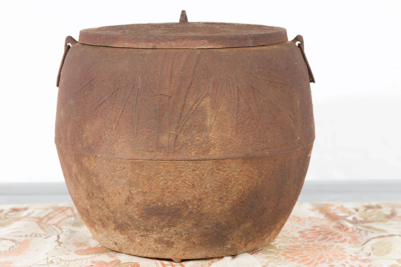 Japanese Meiji Period 1900s Distressed Iron Cooking Pot with Foliage Motifs - 7