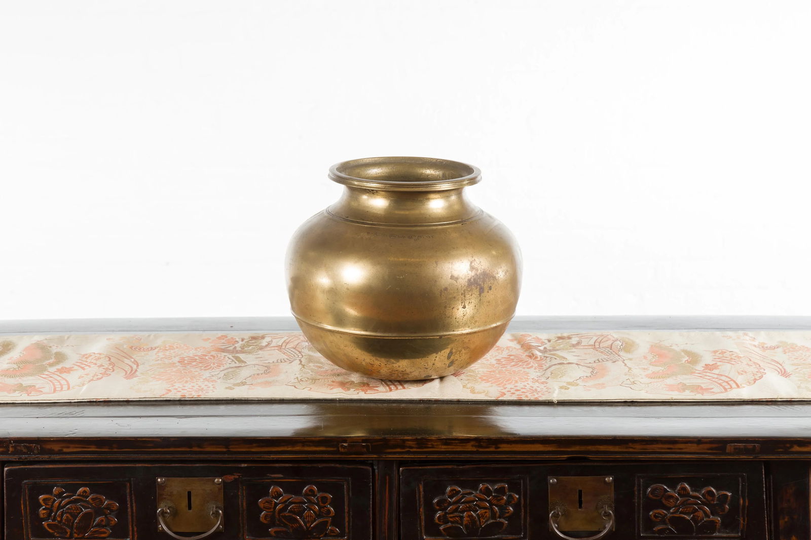 Indian 19th Century Brass Water Jug with Incised Calligraphy - 5