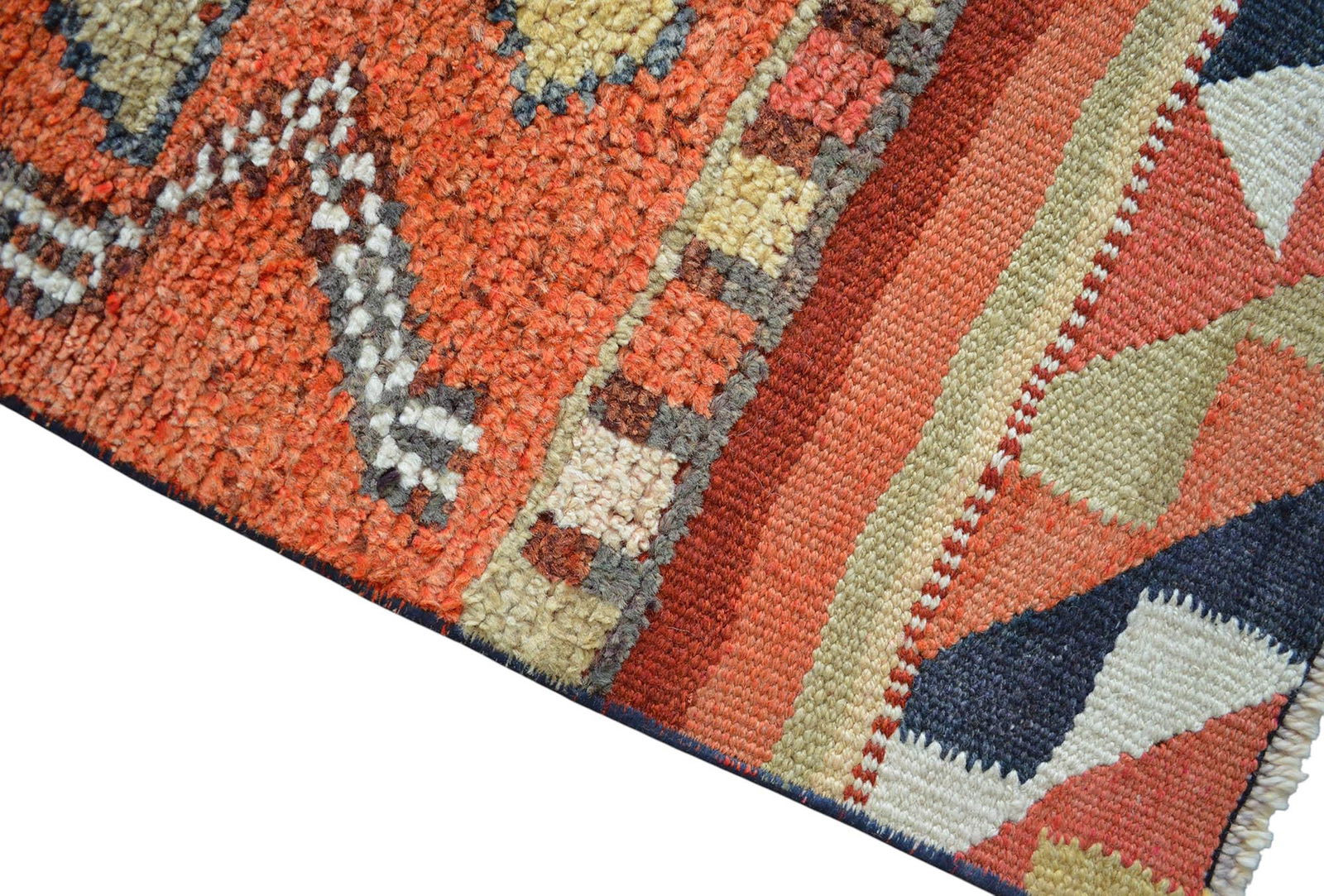 1960s Vintage Hand Knotted Primitive Turkish Runner - 12