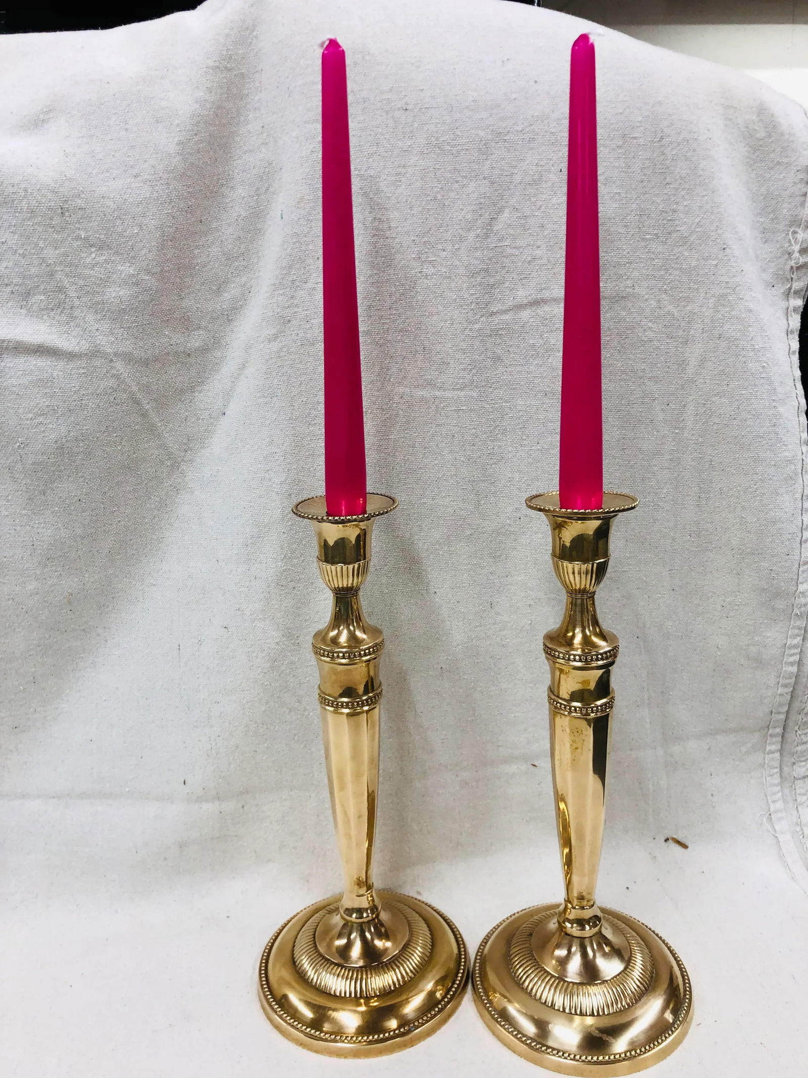Andrea by Sadek Brass Candlesticks - a Pair - 2