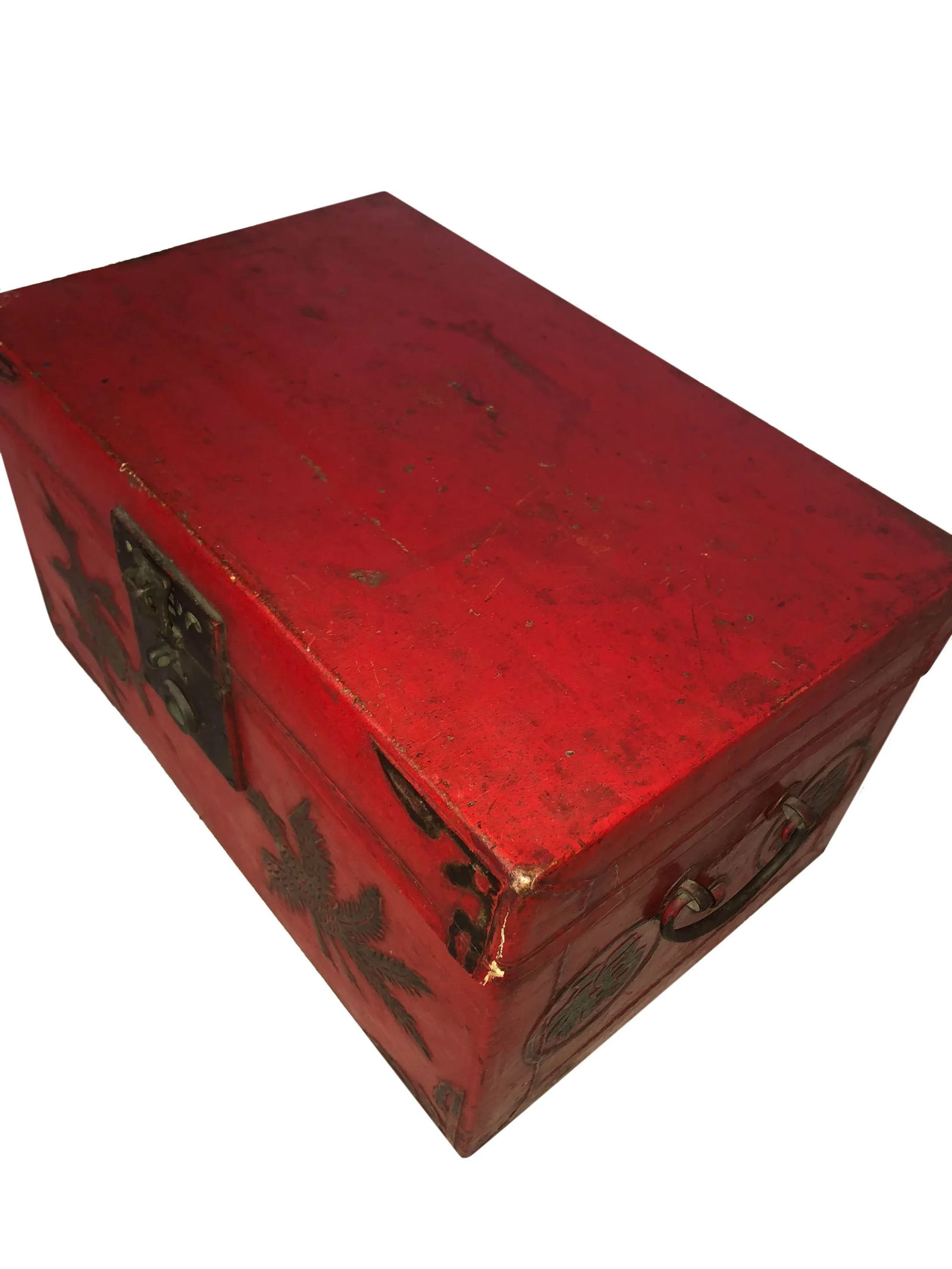 Antique Chinese Red Lacquer Box - 5