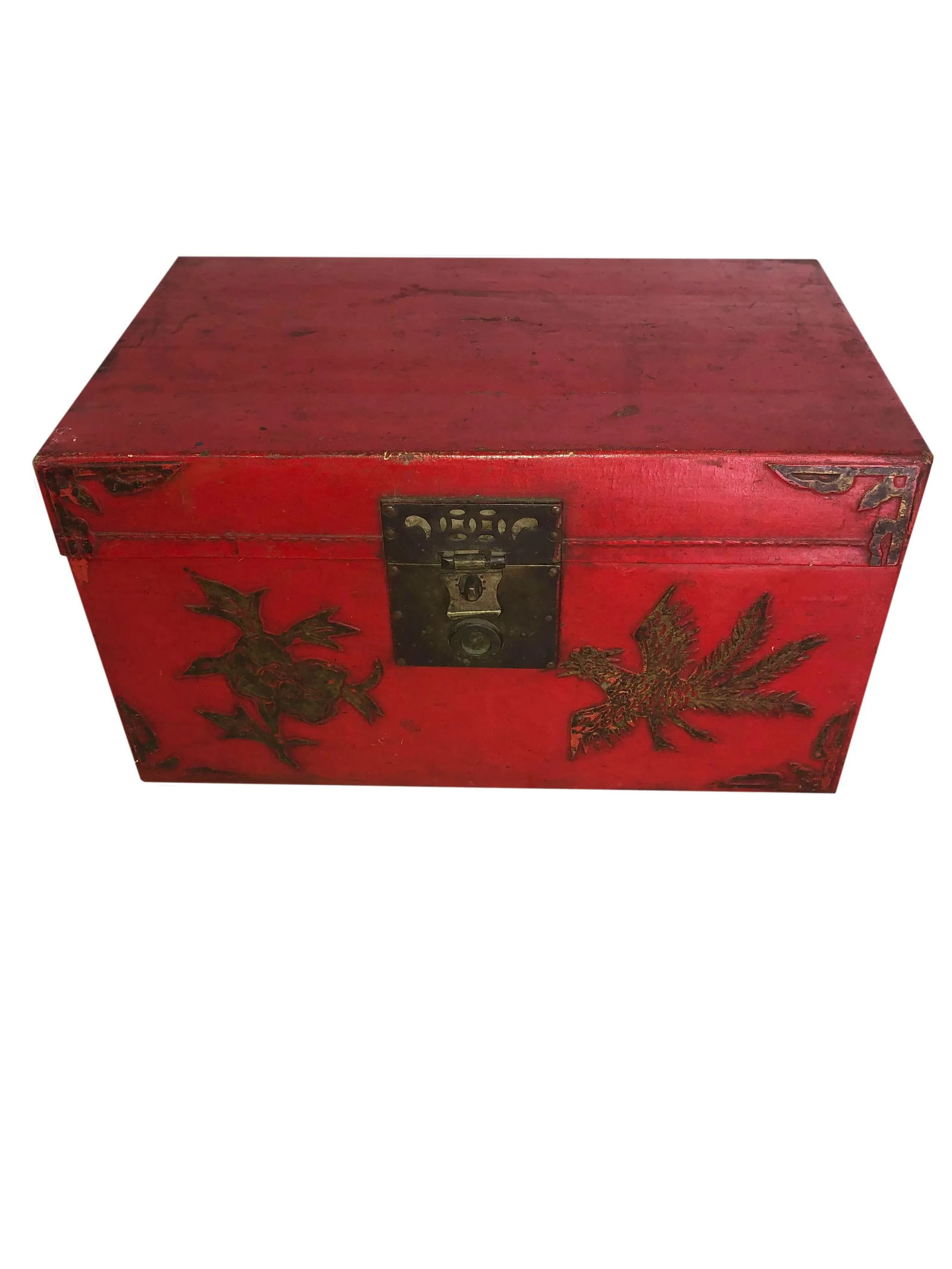 Antique Chinese Red Lacquer Box - 8