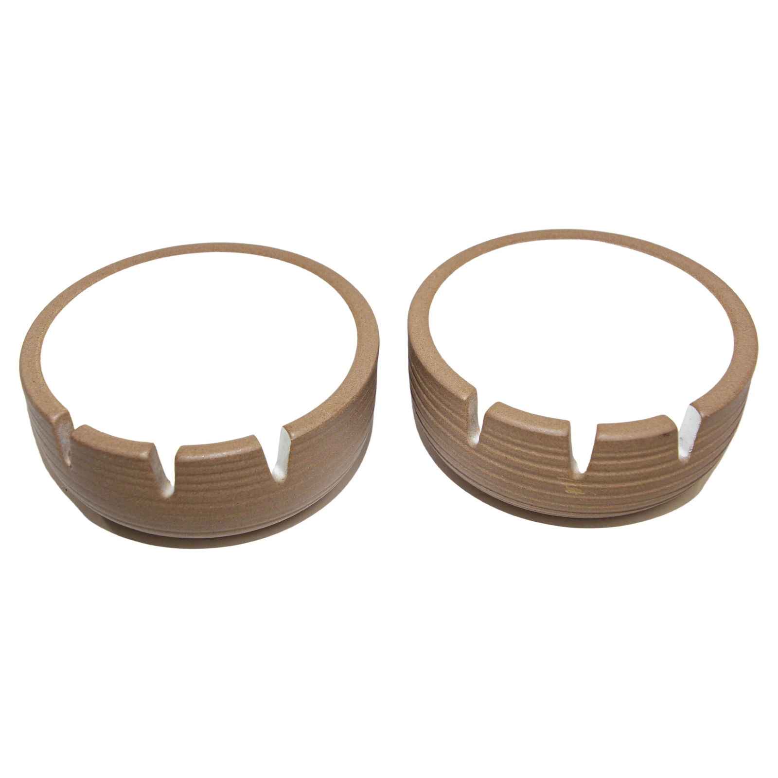 Vintage Mid-Century Modern White Ceramic Ashtrays by Edith Heath - A Pair - 11