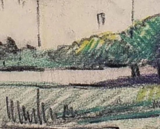 Early 20th Century "L'Eglise De Vetheuil or the Church At Vetheuil" Naturalistic Aquarelle Watercolo - 10