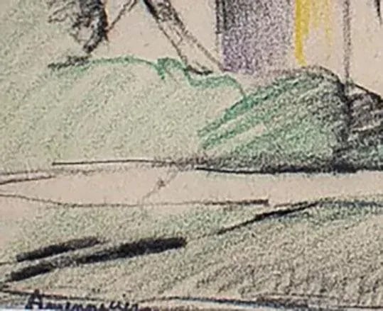 Early 20th Century "L'Eglise De Vetheuil or the Church At Vetheuil" Naturalistic Aquarelle Watercolo - 9