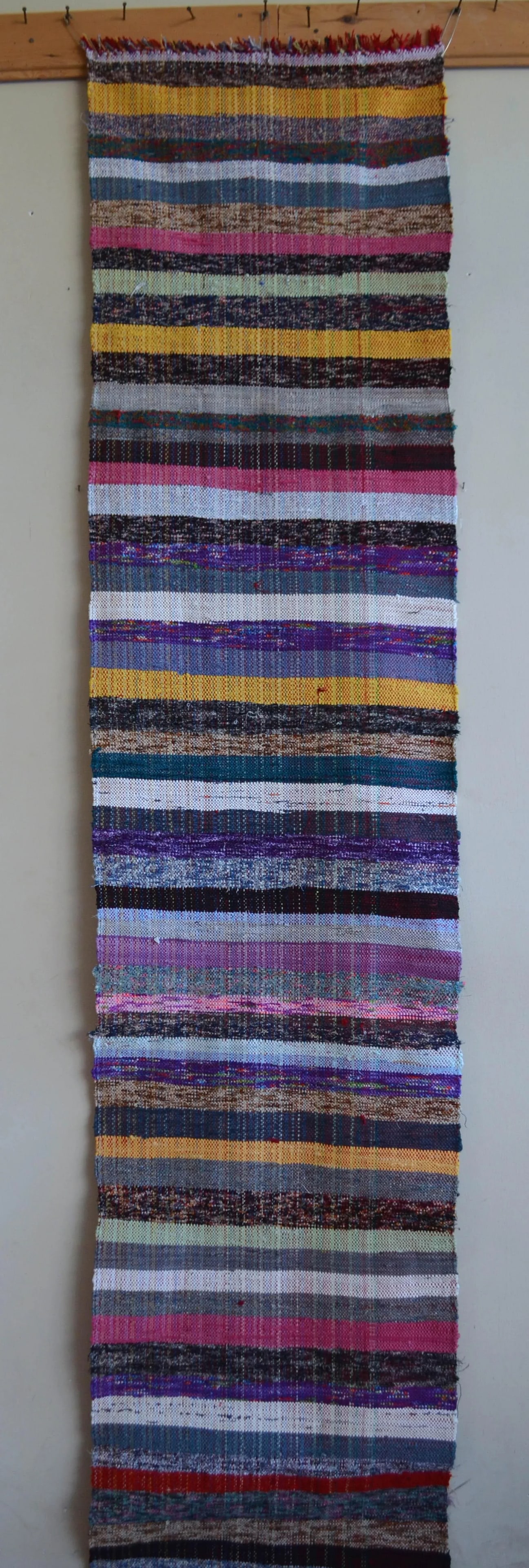 Vintage Turkish Handmade Ragrug Runner Rug - 1'9"x 23'11" - 4