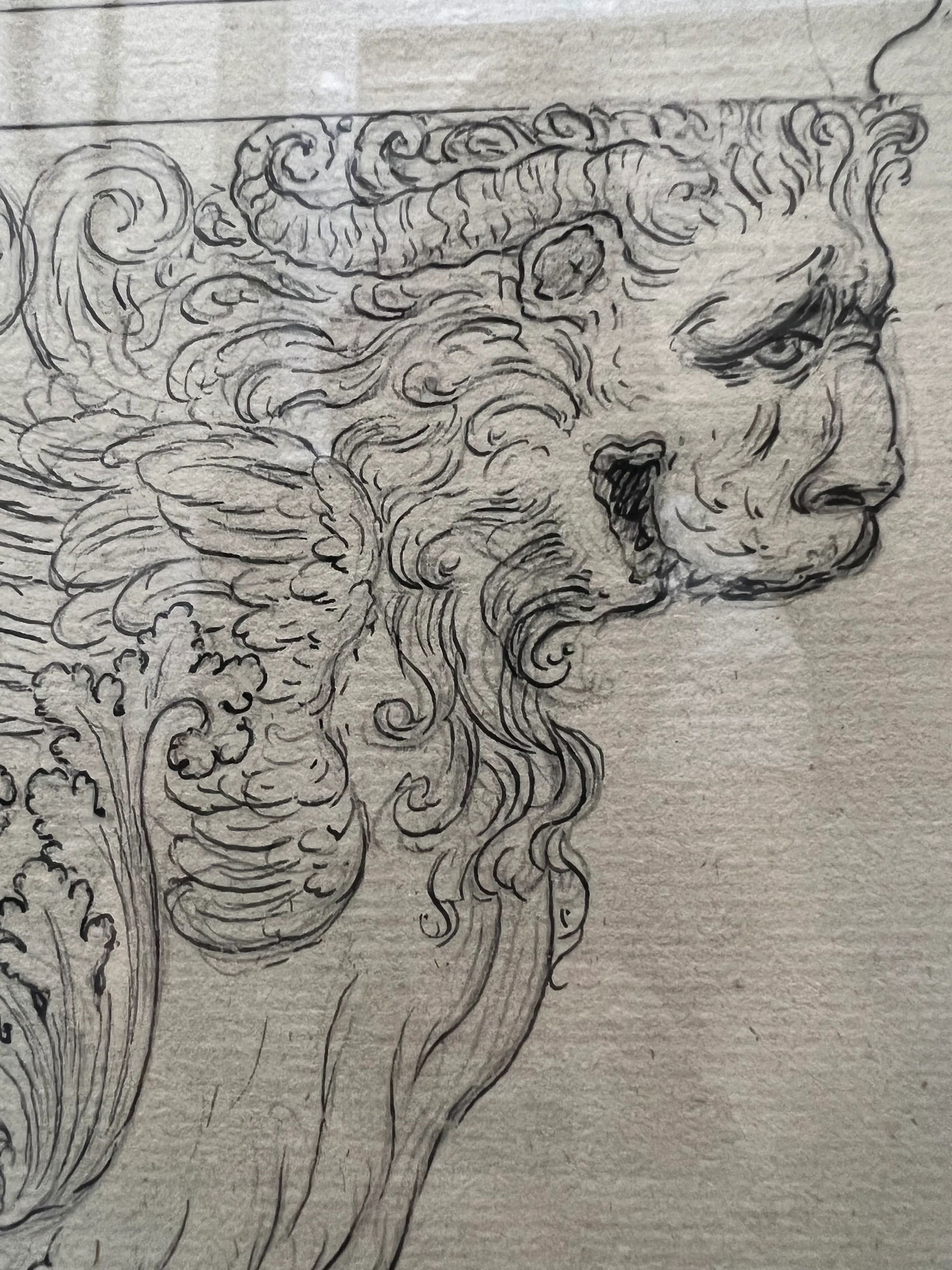 19th Century Italian Architectural Drawing on Paper, Framed - 3