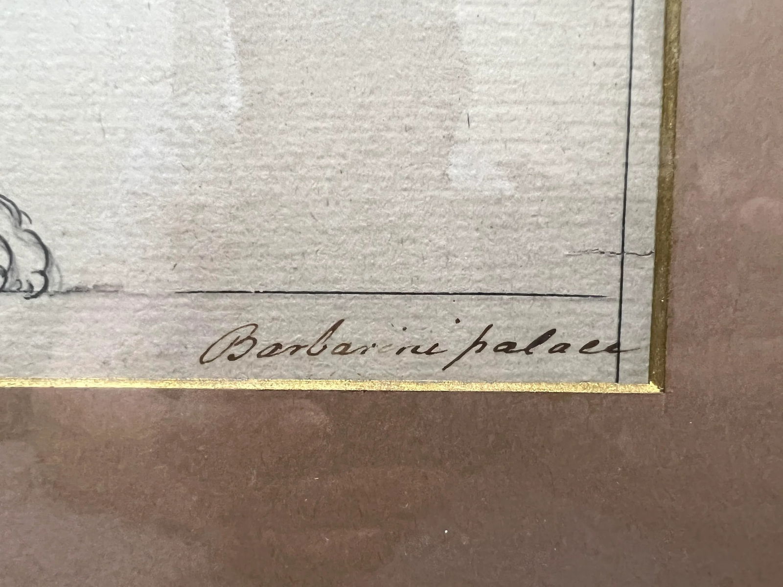 19th Century Italian Architectural Drawing on Paper, Framed - 4