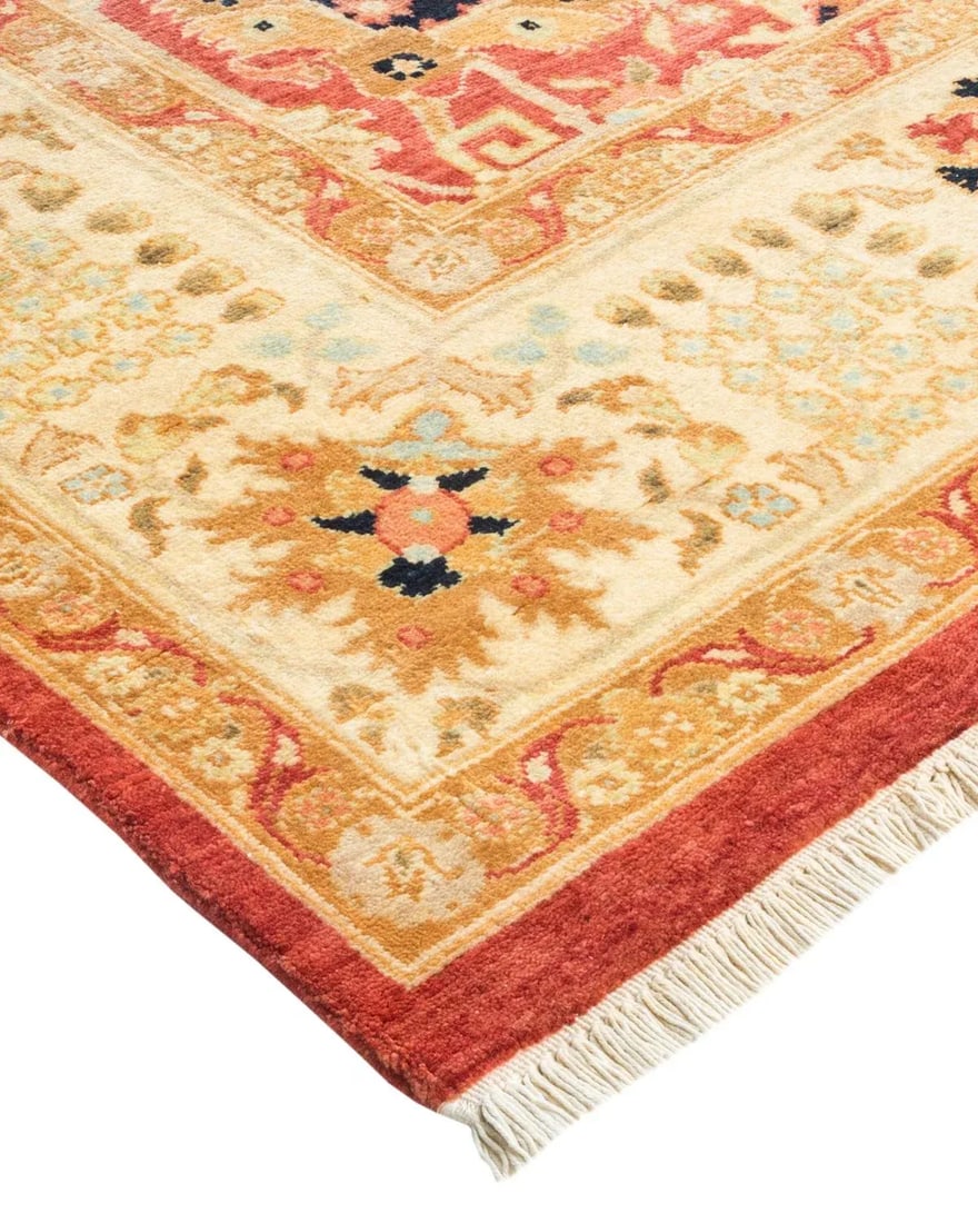 Vintage Traditional Hand Knotted Wool Area Rug, Orange - 5'10" X 8'10" - 2