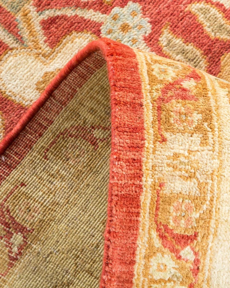 Vintage Traditional Hand Knotted Wool Area Rug, Orange - 5'10" X 8'10" - 6