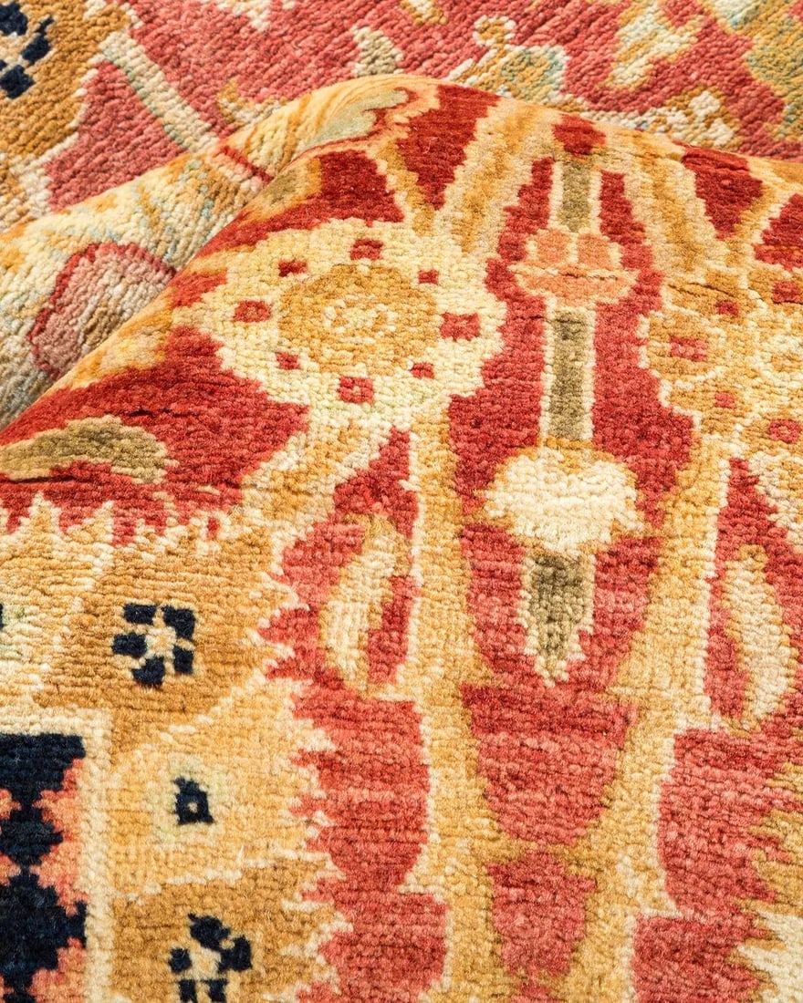 Vintage Traditional Hand Knotted Wool Area Rug, Orange - 5'10" X 8'10" - 7